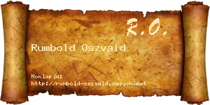 Rumbold Oszvald névjegykártya